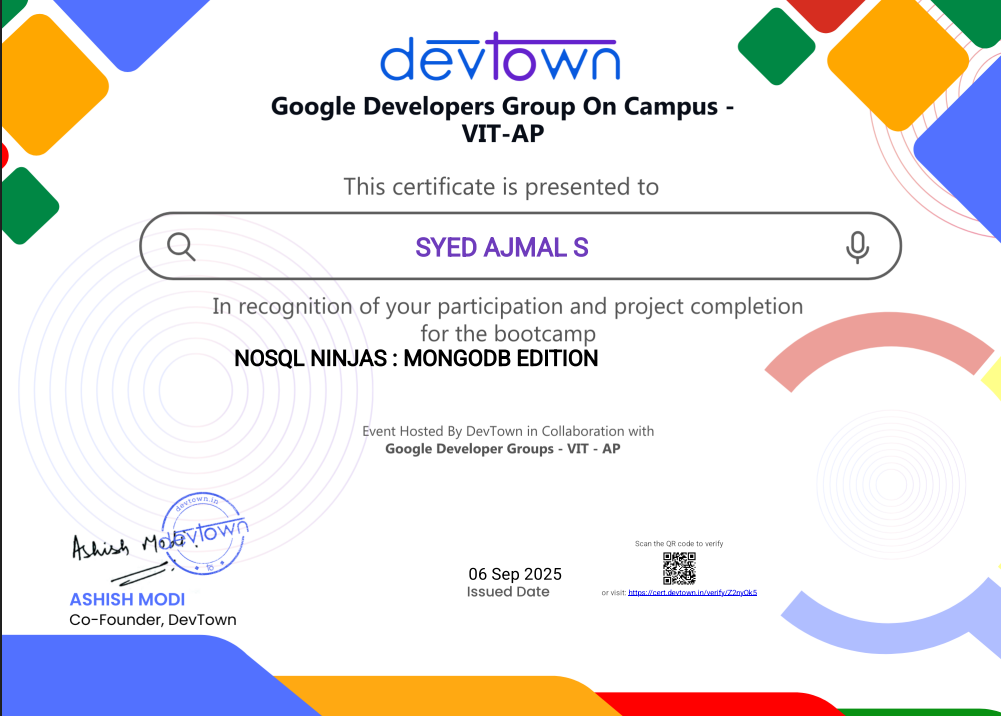 MongoDB Certificate from Google